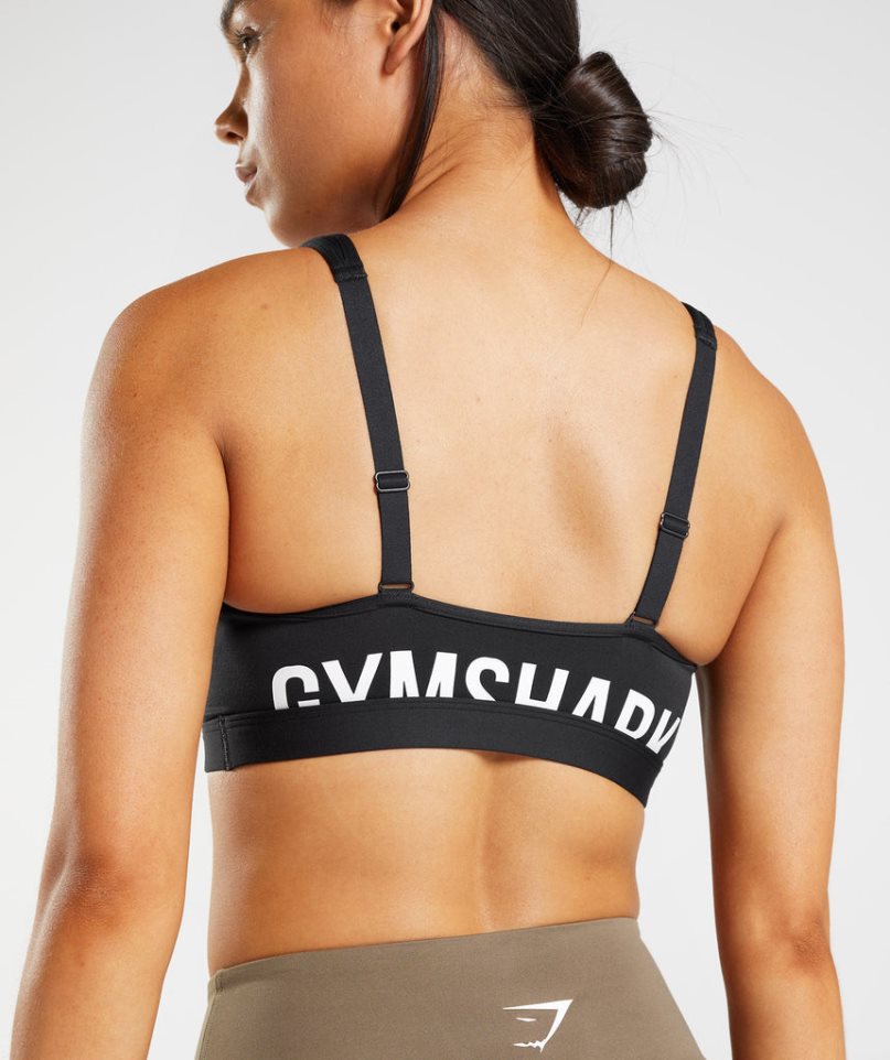 Women's Gymshark Fraction Sports Bra Black | CA N6D180